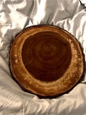 Round Bark Edge Acacia Wood Platter